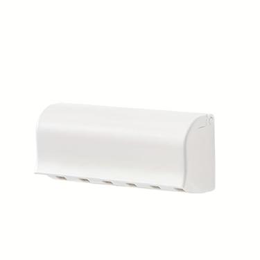 Imagem de 1 suporte de escova de dentes com 2/6 compartimentos com tampa, organizador de escova de dentes autoadesivo, adequado para dormitório, banheiro e chuveiro, pode conter escovas de dentes 2/6