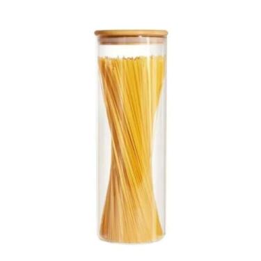 Imagem de Genérico, Pote de Vidro para Mantimentos 1800ml com Tampa de Bambu Hermético Resistente Redondo