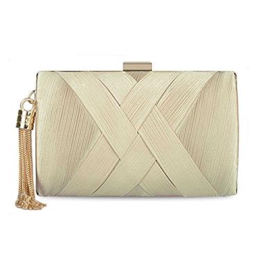 Imagem de LIFEWISH Bolsas de noite com borla, bolsas de mão para mulheres, para casamentos, formaturas, festas à noite, Damasco, Large