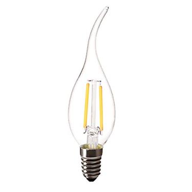 Imagem de Lâmpada LED de filamento de chama de vela de 2W, soquete E14 pequeno com rosca Edison, para lustres, lâmpada C35 com feixe de 360°, temperatura de cor branco quente de 2700-3000K, equivalent