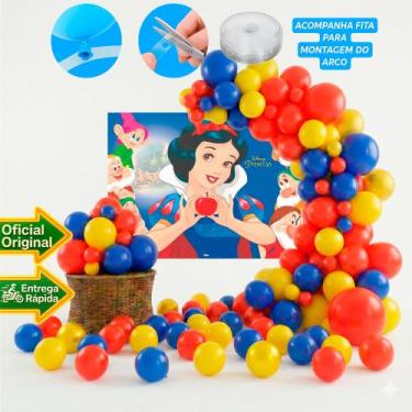 Imagem de Kit festa Branca de neve Decoração Aniversário Painel+ balão - Piffer 
