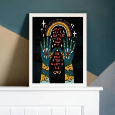 Imagem de Quadro Decorativo Místico Dont Quit 45X34 C/Vidro - Branca