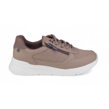 Imagem de Tênis Feminino Kolosh Jogging em Couro com Ziper