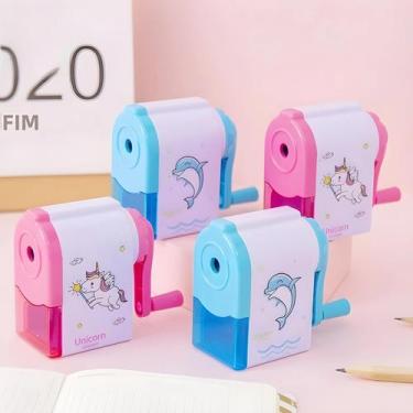 Imagem de Apontador De Lápis Mecânico Criativo Unicórnio Golfinho Fofo Para Mate