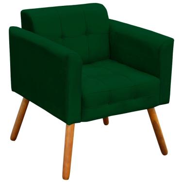 Imagem de Poltrona Decorativa Pés Palito Karen Suede Verde - Gran Belo