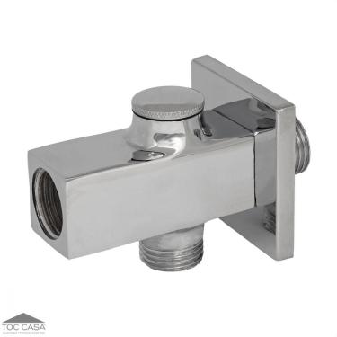 Imagem de Desviador Quadrado Cromado Para Chuveiro Manual