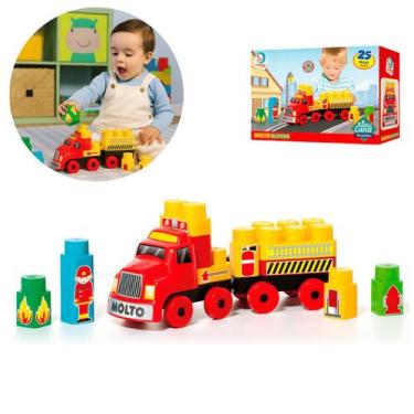 Imagem de Brinquedo Blocos de Montar 25 Peças Bombeirinho Baby Land - Cardoso To