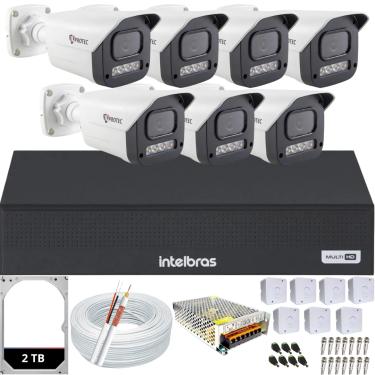 Imagem de Kit 7 Câmeras Full Color C/Áudio Dvr Intelbras 8 canais 2TB
