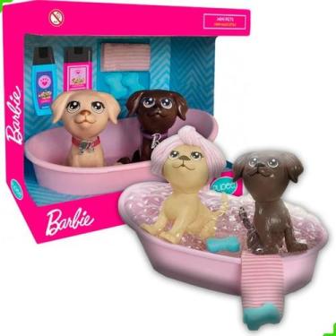 Imagem de Mini Pets Barbie - Hora Do Banho Brinquedo Infantil Mascotas - Mattel 