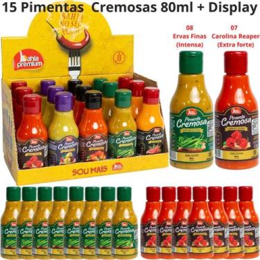 Imagem de Molho Pimenta Cremosa Gourmet Ervas Finas Display 15 Unid 4 Sabores 80