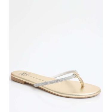 Imagem de Rasteirinha Feminina Tiras Strass Moleca Dourado-34124, Dourado, 36