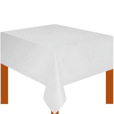 Imagem de Toalha de Mesa Branca de Plástico Laminado (1,37x1,83m) 1 unidades - A