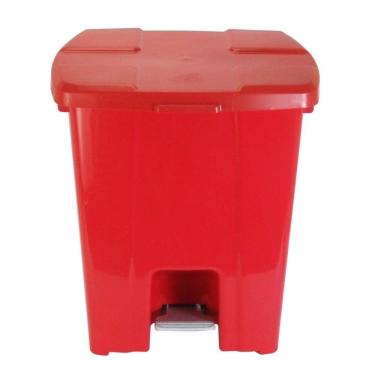 Imagem de Lixeira Plástico Quadrado com Pedal de 30 Litros Vermelho P30v Jsn Cesto Plástico Quadrado com P