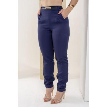 Imagem de Calça Feminina Alfaiataria Skinny Com Cinto Social Trabalho - Ma Ofici