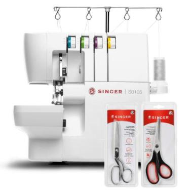 Imagem de Kit Máquina Overloque S0105 + Tesoura 10" Tecido e Tesoura Multiuso Pr