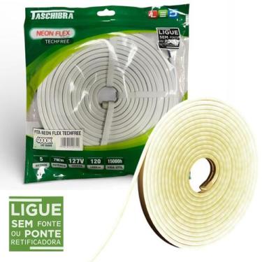 Imagem de Fita Led Neon Flex 5 Metros 7W/M 120 Leds Neutra 4000K 127V - TASCHIBR