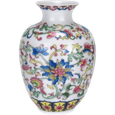 Imagem de VASO DECORATIVO ENFEITE CASA REDONDO HOME&CO CERÂMICA 12x8x8cm COLORIDO