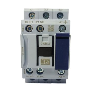 Imagem de Contator Tripolar Weg CWB12 12A 24Vdc 1NA+1NF