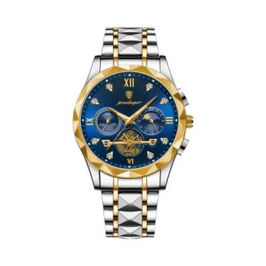 Imagem de Relógio Cronógrafo De Quartzo À Prova d'Água Em Aço Inoxidável Luminos