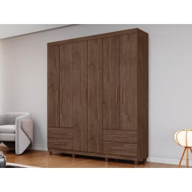 Imagem de Guarda Roupa Canada 6 Portas e 4 Gavetas Conquista Cacau