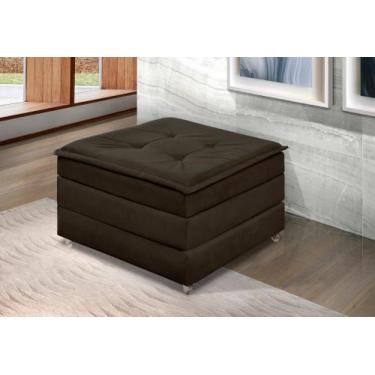 Imagem de Puff Que Vira Cama Solteiro Dobrável Compacto Com Rodinha e Bau Decora