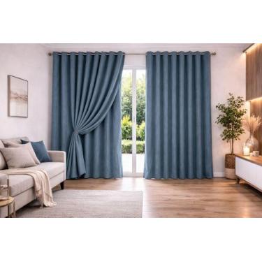 Imagem de Cortina Linho Premium com Forro Microfibra Luxuosa 4 x 2,40/2,50/2,60/