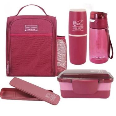 Imagem de Kit Bolsa Térmica Marmita 5 Peças Coleção Joy Nova Jacki Design, Marsa