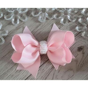 Imagem de Laço de cabelo infantil Menina Boutique grande Com Bordado em Pérolas 