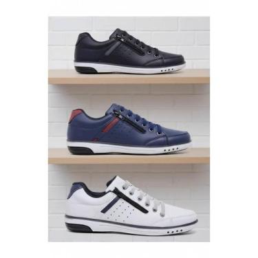 Imagem de Kit 3 Pares Sapatenis Masculino Casual Conforto Moderno - Congratulati