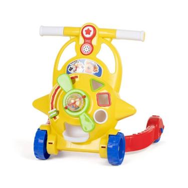 Imagem de Andador Infantil Bebê Aviador Carrinho De Empurrar 2 em 1 Amarelo TaTeTi