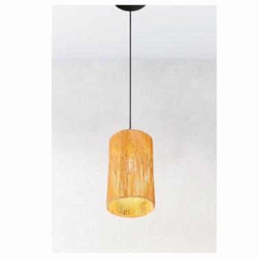 Imagem de Pendente Luminária Balcão Sala Quarto Decorativa Retrô 30cm Palha Natu