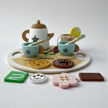 Imagem de Kit Hora do Chá em Madeira Brinquedo Infantil Montessori - Dony Toys, 