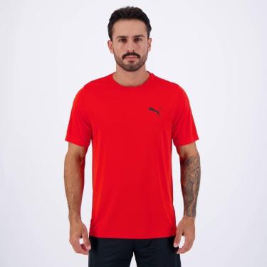Imagem de Camiseta Puma Active Small Logo Vermelha e Preta-Masculino
