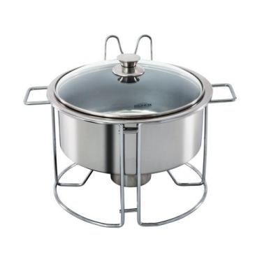 Imagem de Rechaud Redondo Brinox Savoy 7 Litros Ø 33 cm Aço Inox