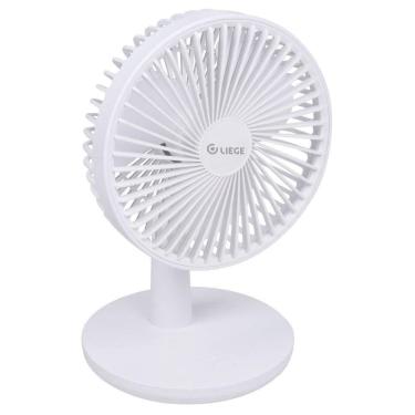 Imagem de Ventilador De Mesa Portátil 5w Recarregável Usb Branco Liege