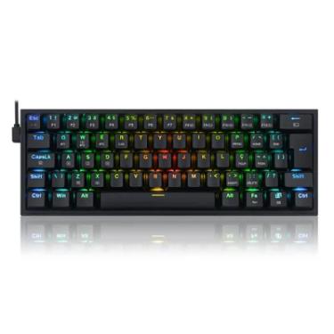 Imagem de Teclado Mecânico Gamer Redragon Fizz Pro RGB Wireless Switch Azul Abnt2 - Preto
