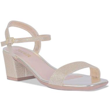 Imagem de Sandália Festa Brilho Elegante Salto Grosso Baixo A3.19 C - Takata, 36