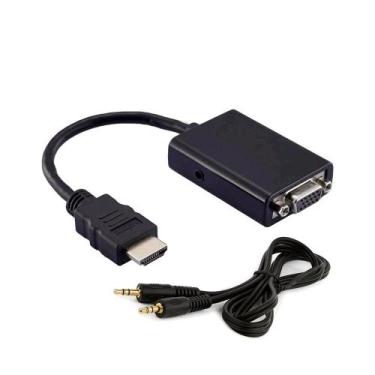 Imagem de Cabo da MD9 HDMI Macho X HDB15 Fêmea Com Áudio 15cm Preto