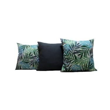 Imagem de Capas Almofadas 45x45 Tecido Veludo Conjunto 3 peças Nallu Decor, Azul