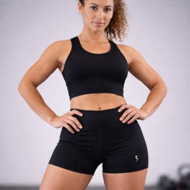 Imagem de Short Fitness Feminino Poliamida Cintura Alta - - Viva Fitness, Preto,