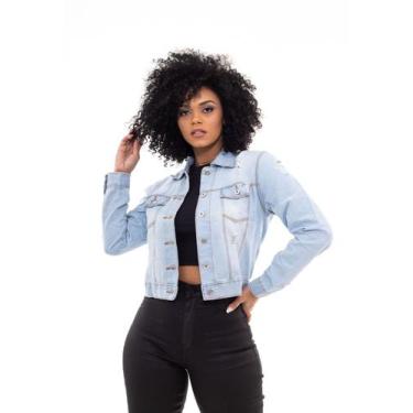 Imagem de Jaqueta Jeans Feminina Curta Cropped Destroyed -  Lilih Leon Solemio, 