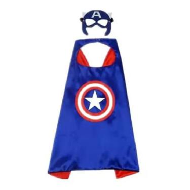 Imagem de Fantasia Infantil Menino Criança Super Heróis Capa + Máscara - Topmixs