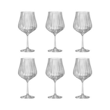Imagem de Taça de Cristal Bohemia Para Vinho ou Gin 600 ml Tulipa Optic 6 Peças 