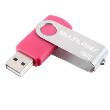 Imagem de Pen Drive Multilaser Twist 16GB, USB, Leitura 10MB/s, Gravação 3MB/s, 
