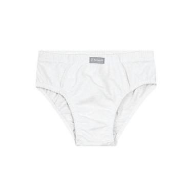 Imagem de Kit 3 Cuecas slip infantil menino em malha Brandili, Branco, P