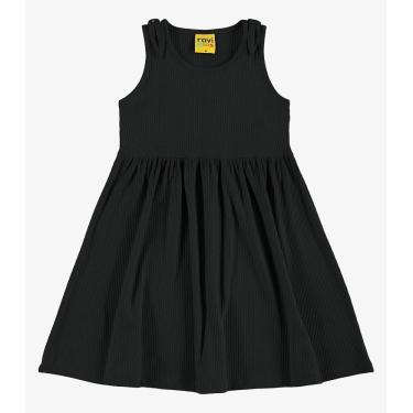 Imagem de Vestido Infantil Canelado Lurex Rovi Kids Preto
