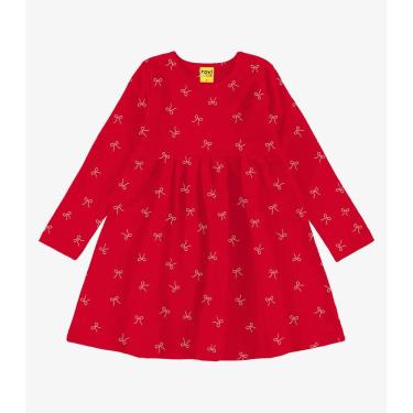Imagem de Vestido Manga Longa Infantil Rovi Kids Vermelho