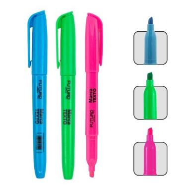 Imagem de Kit Com 3 Marca Texto Cores Mescladas Para Uso Diário Anotações e Orga
