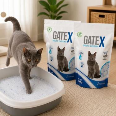 Imagem de Kit 2 Silica Gato Cristais Gatex Micro 2,8kg Areia Antiodor