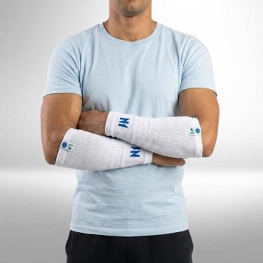 Imagem de Protetor De Antebraço Branco M Licenciado Cruzeiro Impacto Design Ergonômico N1 Sport